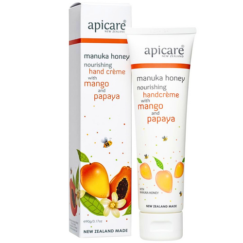Apicare New Zealand Hand Cream Manuka Honey Mango And Papaya 90g Apicare New Zealand Hand Cream Manuka Honey Mango And Papaya 90g