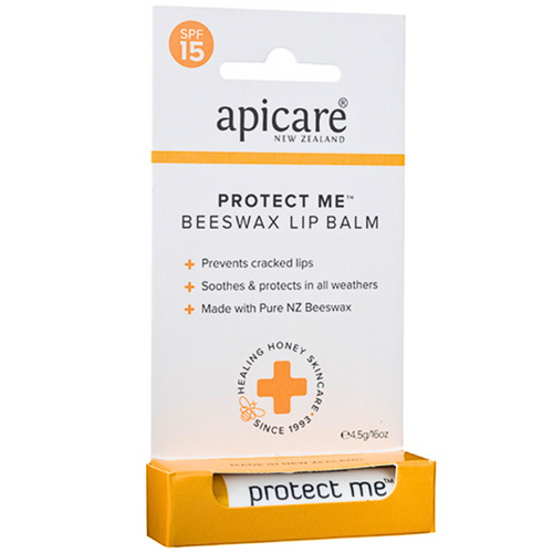 Apicare New Zealand Protect Me Beewax Lip Balm With Maunka Honey MGO500, Propolis And Tea Tree Oil 4.5g Apicare New Zealand Protect Me Beewax Lip Balm With Maunka Honey MGO500, Propolis And Tea Tree Oil 4.5g