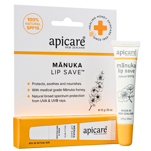 Apicare New Zealand Manuka Lip Save With Manuka honey MGO500+ SPF15 10g Apicare New Zealand Manuka Lip Save With Manuka honey MGO500+ SPF15 10g