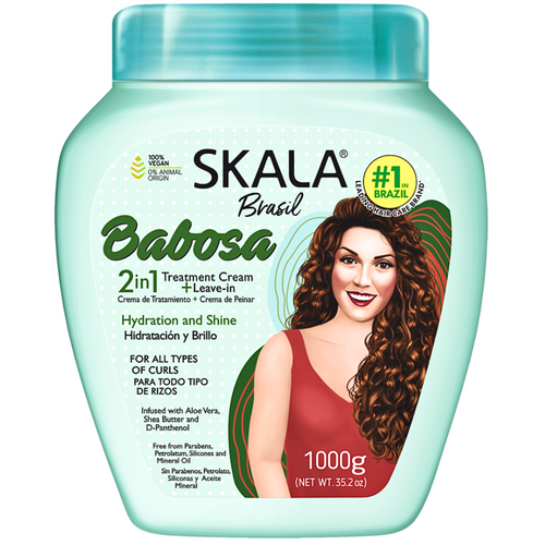 Skala Brasil Babosa 2 In 1 Hair Treatment Cream + Leave-In For All Types Curly Hair 1kg