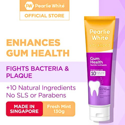 Pearlie White Advanced Gum Health Fluoride Toothpaste is Free from SLS and Parabens