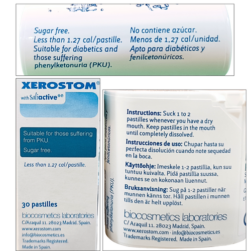 Xerostom with Saliactive Pastilles Side View of the package