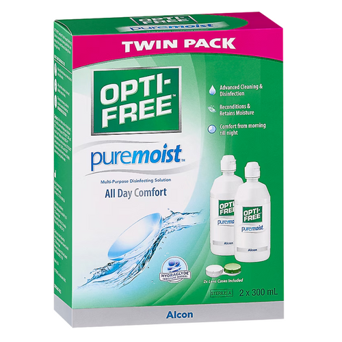 OPTI-FREE PureMoist Contact Lens Solution Twin Pack 300mL x 2