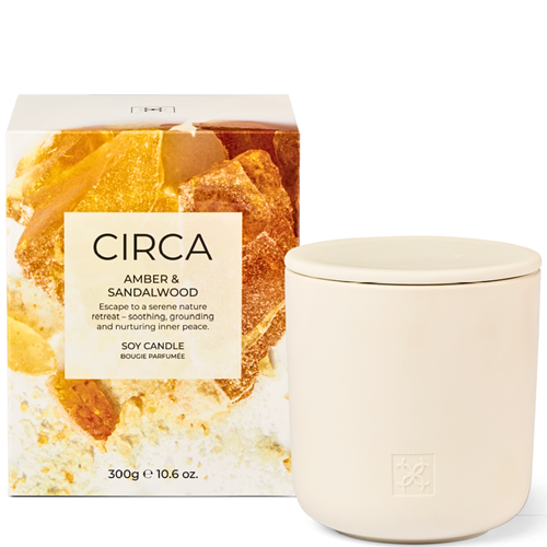 Circa Home Amber And Sandlewood Soy Candle 300g