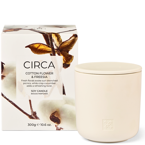 Circa Home Cotton Flower And Freesia Soy Candle 300g