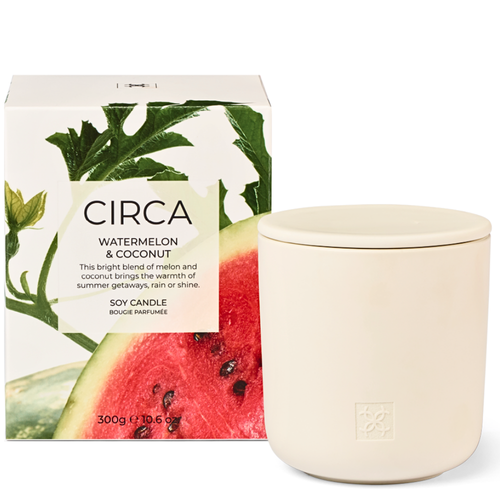 Circa Home Coconut And Watermelon Soy Candle 300g Circa Home Coconut And Watermelon Soy Candle 300g