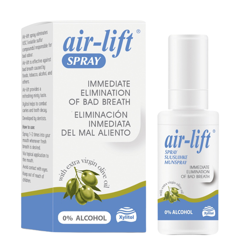 Air-Lift Spray With Extra Virgin Olive Oil For Halitosis Bad Breath Minty Flavour 15mL