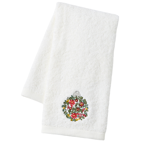 Pilbeam Living Hand Towel Holiday Season Collection Wreath Shaped Bauble Pilbeam Living Hand Towel Holiday Season Collection Wreath Shaped Bauble