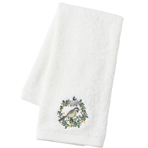 Pilbeam Living Hand Towel Holiday Season Collection Holly Framed Songbird Pilbeam Living Hand Towel Holiday Season Collection Holly Framed Songbird