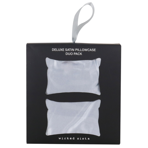 Wicked Sista Deluxe Satin Pillowcase Duo Pack Grey Wicked Sista Deluxe Satin Pillowcase Duo Pack Grey