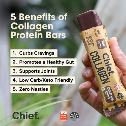 Chief Collagen Protein Bar Choc Peanut Butter 45g