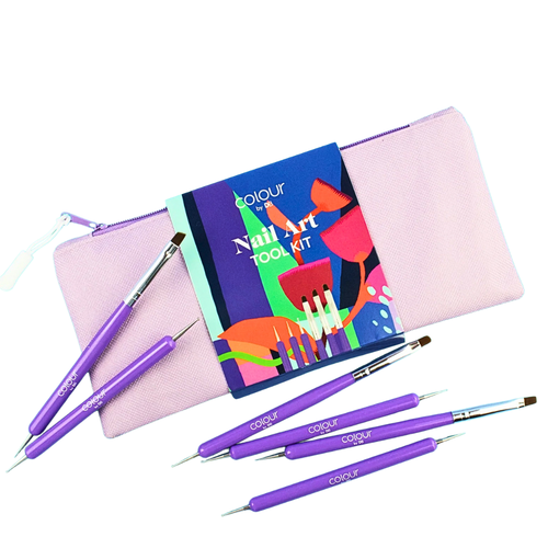 Dual-ended dotting tools and nail art brushes with the storage case