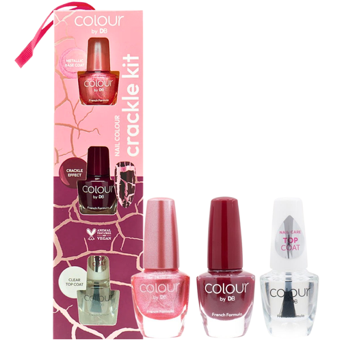 Colour by TBN Christmas Nail Colour Crackle Kit Cracked Cherry 3 x 8mL