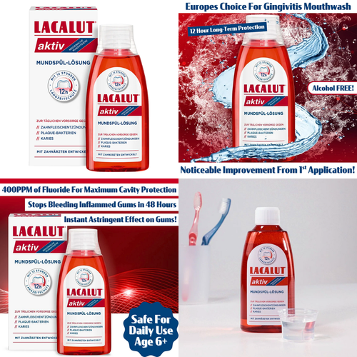 LACALUT® AKTIV Anti-Gingivitis Mouthwash For Gum Disease 300ml