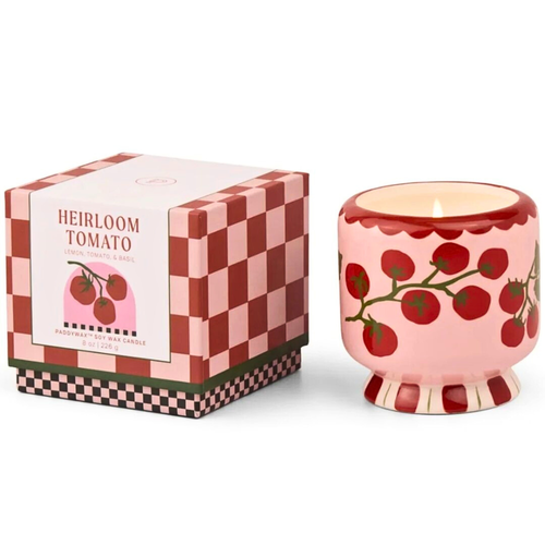 The image shows Paddywax A Dopo Candle Lemon Sage Fragrance Heirloom Tomato  with the packaging box