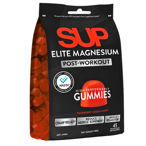 SUP Elite Magnesium Post-Workout High Performance Gummies Raspberry Crush 45Pack