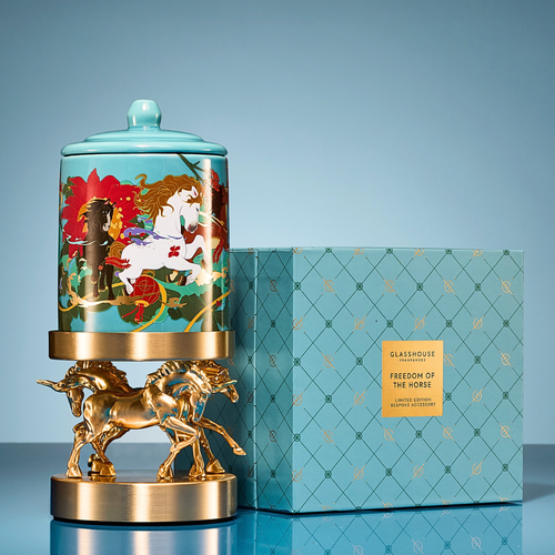 Glasshouse Fragrances Freedom Of The Horse Metal Candle Holder Accessory