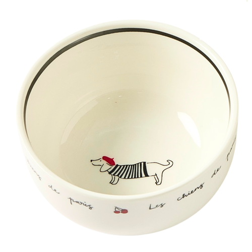 Pilbeam Living Bistro Blanc Petite Bowl A Daschund With A Beret