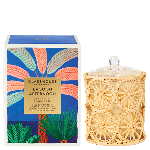 Glasshouse Fragrances Candle Lagoon Afternoon Sea Salt & Beach Rose 380g