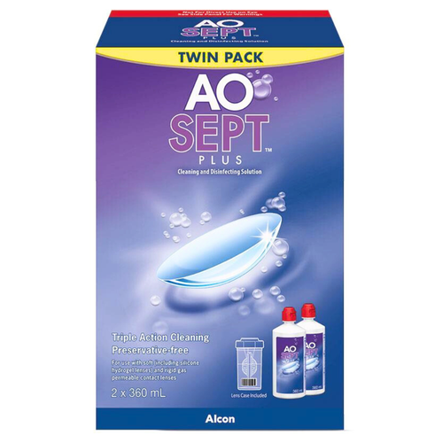 Aosept Plus Cleaning And Disinfecting Solution Preservative-Free Twin Pack 2 x 360mL