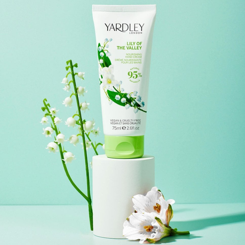 Yardley Lily of the Valley Nourishing Hand Cream Vegan 75mL layout photo