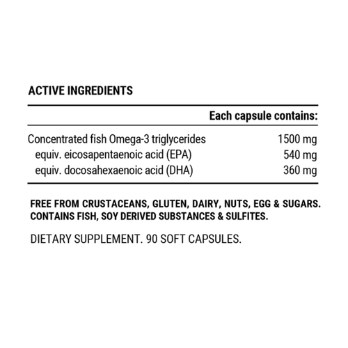 Pillar Performance Ultra Omega 90 Soft Capsules ingredient list