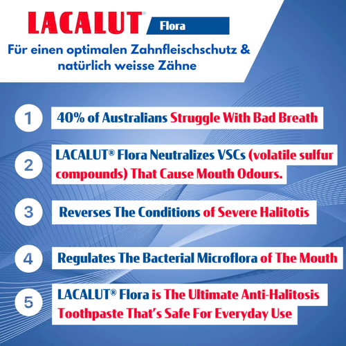 Information on LACALUT® Flora Fresh Breath Toothpaste Anti-Halitosis 75mL