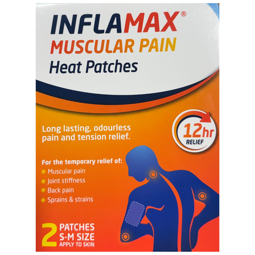 Inflamax Muscular Pain Heat Patches S-M Size 2 Patches product image front view