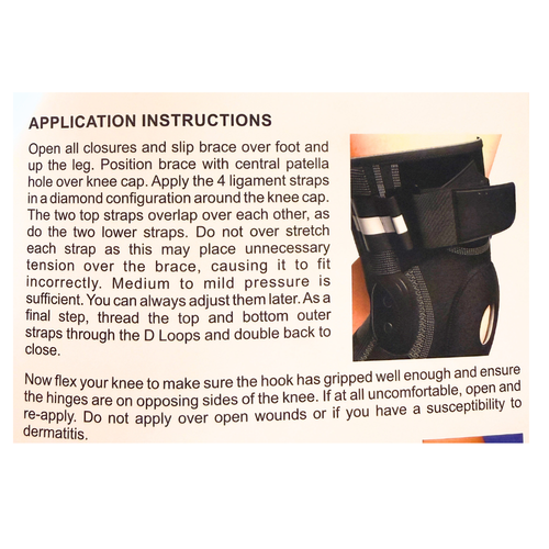 Bodyassist X-Action Pro Hinged Knee Brace Latex Free Size XL 1 Piece instructions image