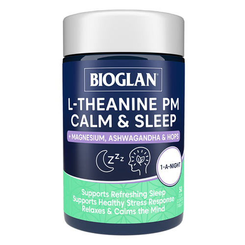 Bioglan L-Theanine PM Calm & Sleep 50 Tablets product image