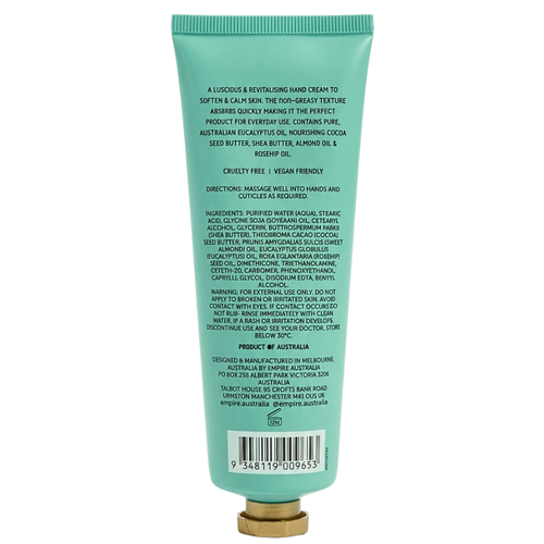 Empire Australia Koala Shea Butter & Eucalyptus Hand Cream 125mL back view
