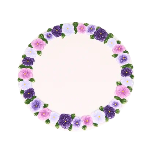 Holly And Ivy Ceramic Pansy Petals Cake Stand top view