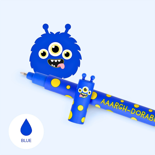 Legami Milano Erasable Blue Gel Pen Monster lifestyle image