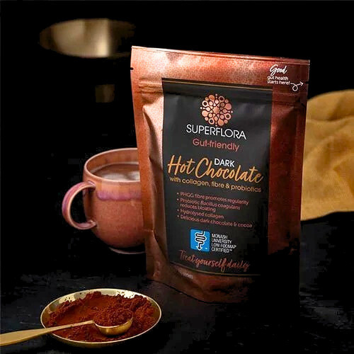 Noisy Gut Superflora Collagen, Fibre & Probiotics Hot Chocolate 256g product flyer