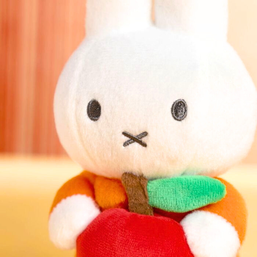 Miffy Plush with Apple 20cm close up