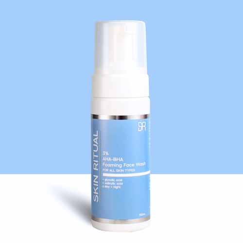 Skin Ritual 3% AHA + BHA Foaming Face Wash 150mL product packaging