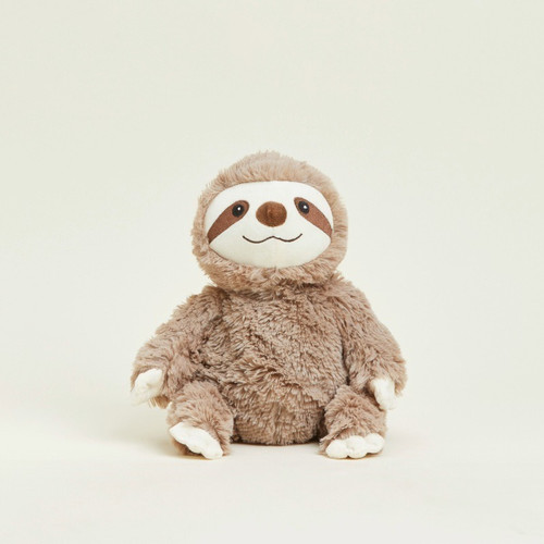 Warmies Brown Sloth Plush Microwavable Heat Pack frontal view