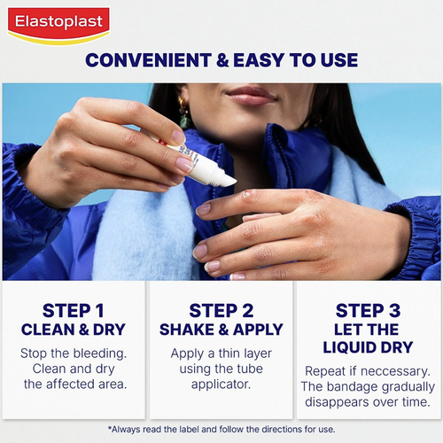 Elastoplast Second Skin Protection Liquid Bandage 10mL how to apply