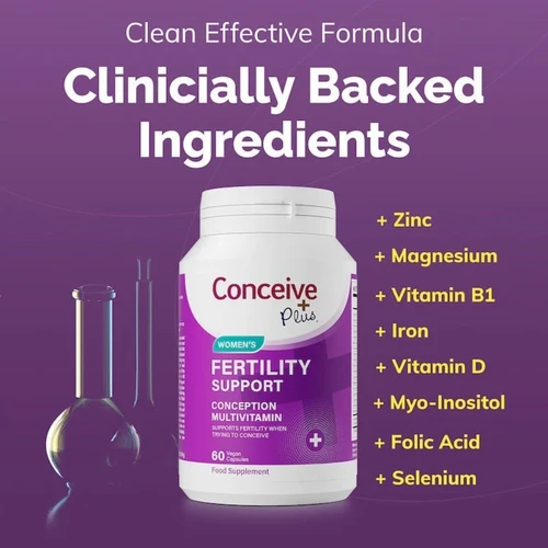 Conceive Plus Women's Fertility Support Supplement 60 Capsules product highlight