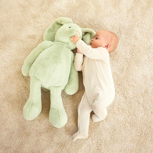Jiggle & Giggle Mint Bunny Soft Toy Extra Large baby with the toy