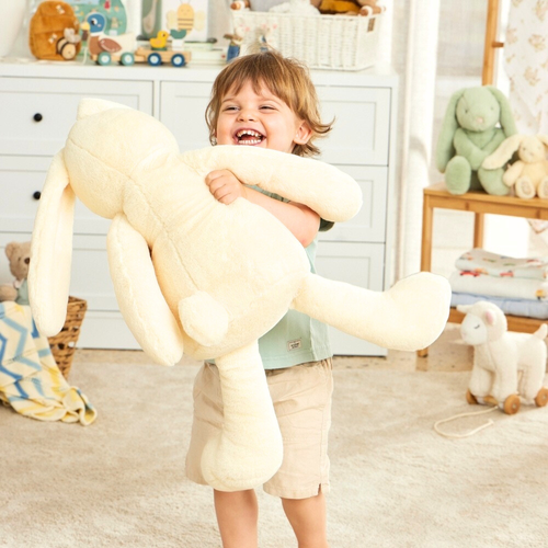 Jiggle & Giggle Lemon Bunny Soft Toy Extra Large product image with model