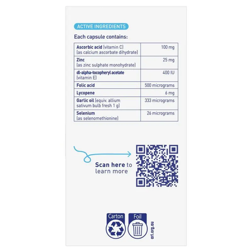 Ingredient List of Menevit Pre-conception Sperm Health 90 Capsules