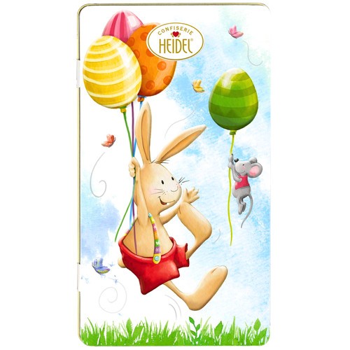 Heidel Easter Greetings Gift Tin Whole Milk Chocolate Bars 9 pack 90g