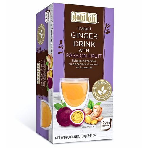 Gold Kili Instant Ginger Passion Fruit Drink No Added Preservatives 16g x 10 Sachets