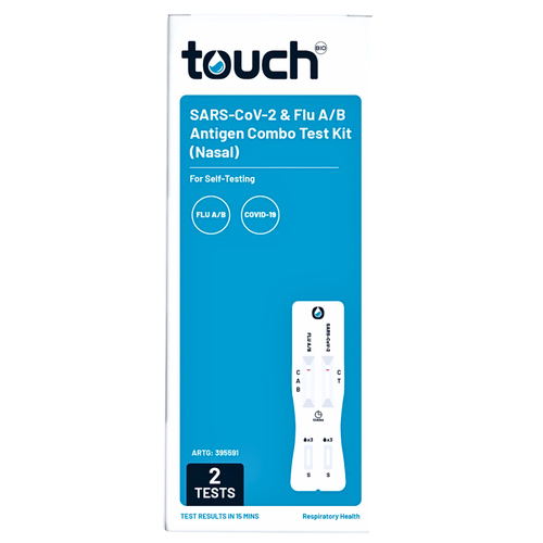 Touch Bio COVID-19 and Flu A/B Rapid Antigen Combo Test Kit 2 Pack