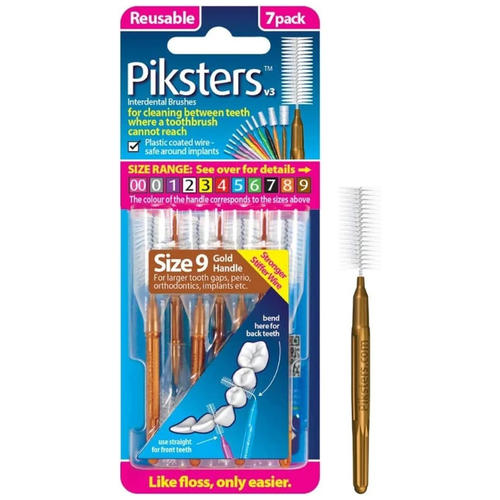 Piksters Interdental Brushes Gold Size 9 7pk product image