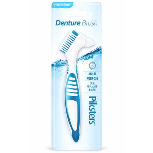 Piksters Dual Action Denture and Oral Appliance Brush product image and packaging