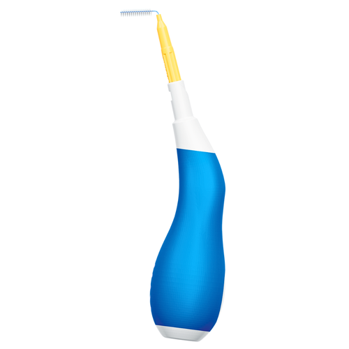 Piksters SupaGRIP Max Advanced Molar Flosser showcasing use with interdental pikster
