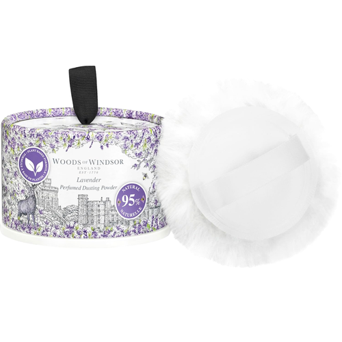 Woods of Windsor Dusting Powder Lavender 100g product image with puff