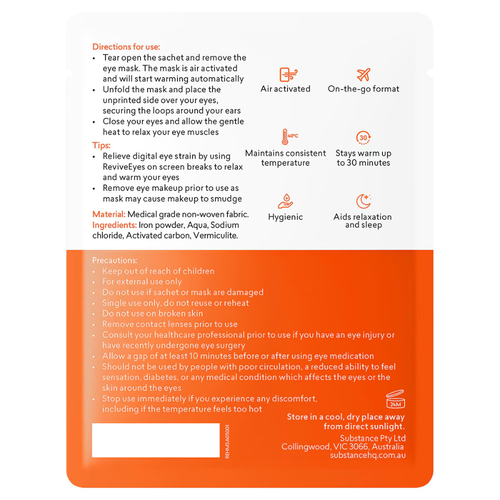 BioRevive ReviveEyes Self-Warming Eye Mask 5 Pack individual pack image